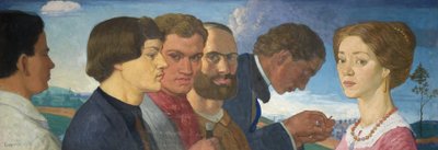 Some Later Primitives and Madame Tisceron, 1912 (tempera na plátně) od John Currie