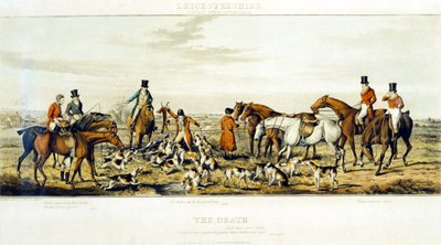 Smrt, Leicesterští, vyryl Henry Alken (1785-1851) 1825 (barevná rytina) od John Dean (after) Paul