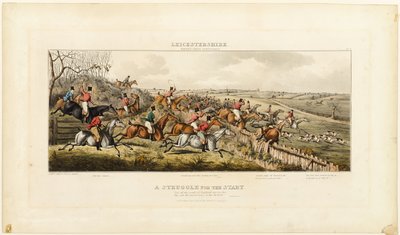 A Struggle for the Start, deska jedna z The Leicestershire Hunt od John Dean Paul