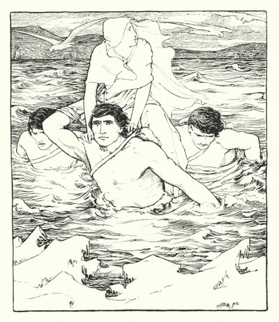Ilustrace k filmu The Story of Deirdre (litografie) od John Dickson Batten