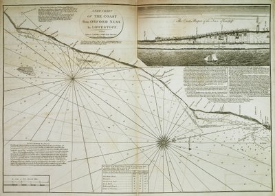 Mapa pobřeží od Orford Ness po Lowestoff od John Diston