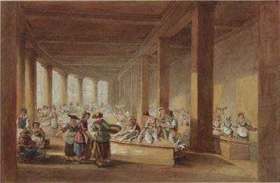 The Old Fish Market, Sandhill, Newcastle upon Tyne (BC, pero a inkoust na papíře) od John Dobson
