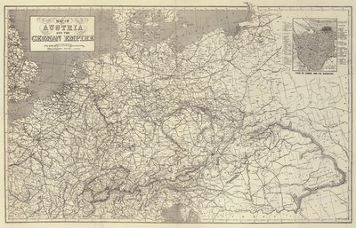 Mapa Rakouska a Německé říše od John Dower