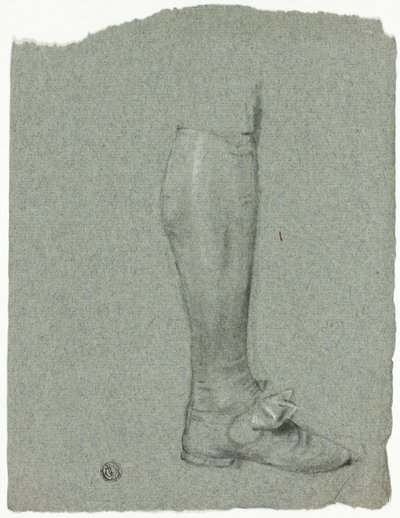 Noha stojící postavy (recto); nákres bot (verso) od John Downman