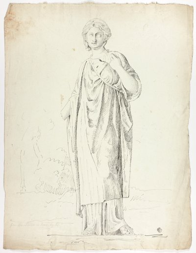 Starožitná socha stojící zahalené ženy od John Downman