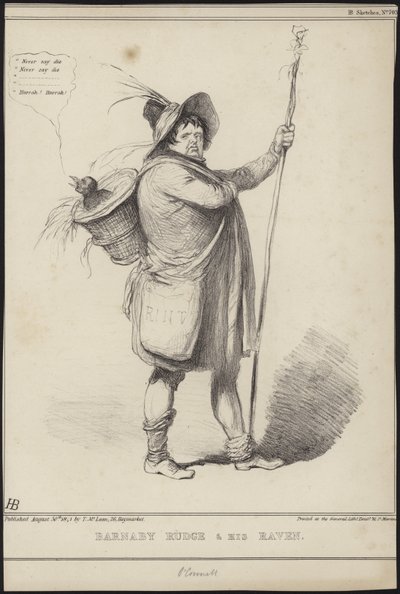 Barnaby Rudge a jeho havran, ilustrace z 