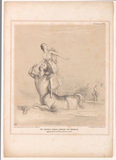 Spotprent se setkal s lordem Bentinckem as kentaurem Nessusem Kentaur Nessus odnáší Deianiru. Navrhuje dobře známý Picture by Guido (název na objektu) HB Sketches (název série na objektu) od John Doyle