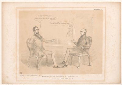 Spotprent na koninklijke huwelijken Poněkud ostrá praxe v diplomacii nebo kuriózní ilustrace Entente Cordiale (název na předmětu) HB Sketches (název série na objektu) od John Doyle