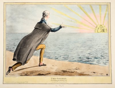 The Gheber: Worshiping the Rising Sun, 1830 (ručně kolorovaná rytina) od John Doyle