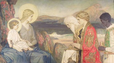 Tři králové, 1915 (tempera na plátně) od John Duncan