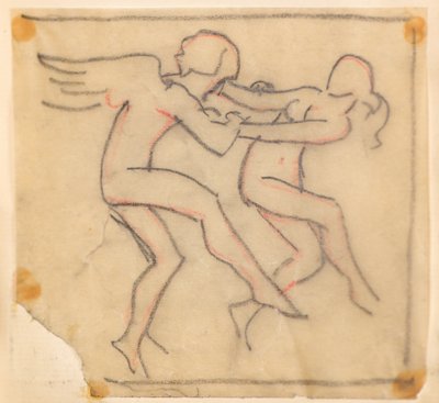 Bez názvu [Andělský zápas] (tužka) od John Duncan