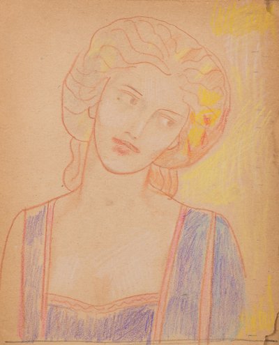 Bez názvu [středověká ženská postava] (tužka) od John Duncan