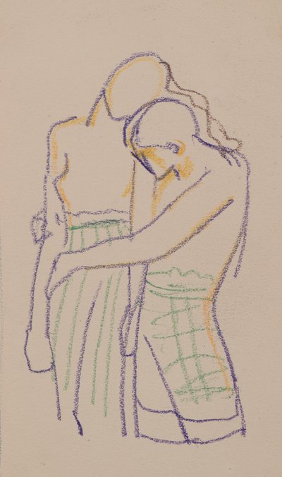 Bez názvu [Naoise a Deirdre] (tužka) od John Duncan