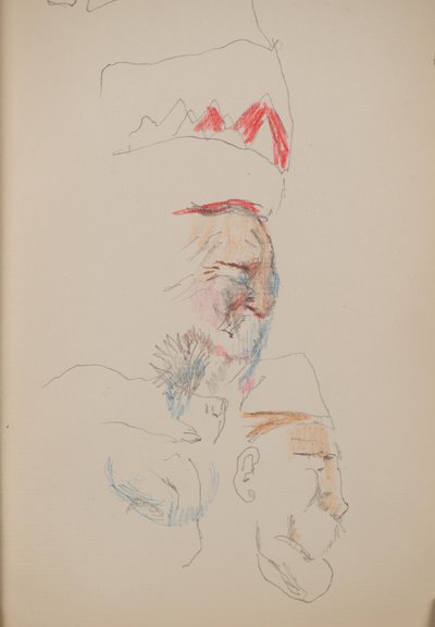 Bez názvu [profilové tváře] (tužka) od John Duncan