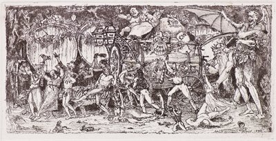 Vinný sud tažený čtyřmi tygry od John Duncan