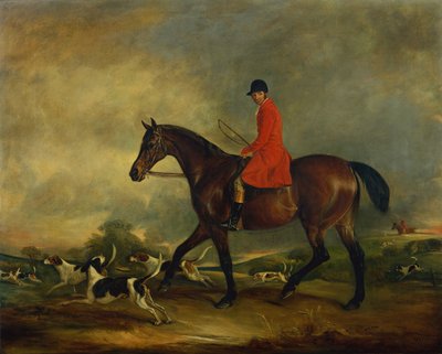 Kapitán Garth na svém Bay Hunter s honiči od John E. Ferneley