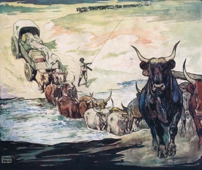 Crossing the river, ilustrace z 