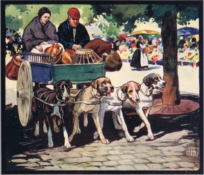 Francouzský psí vozík, ilustrace z 