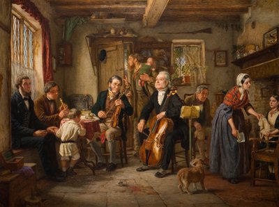 Filharmonická zkouška na statku, 1860 od John Evan Hodgson
