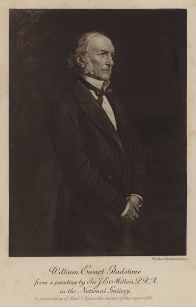 William Ewart Gladstone , britský liberální státník a předseda vlády (hlubotisk) od John Everett (after) Millais
