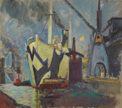 Loď v docích, konec 19. století - polovina 20. století (olej na papíře) od John Everett