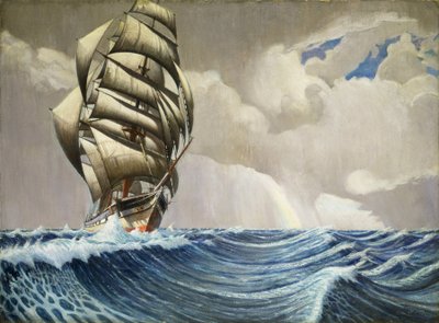 Loď "Iquique" na cestě mezi Londýnem (Anglie) a Sydney (Austrálie), prosinec až duben 1899, asi 1930 (olej na papíře) od John Everett