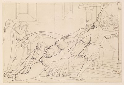 Elgiva zajata Řádem arcibiskupa Oda, 1843 od John Everett Millais