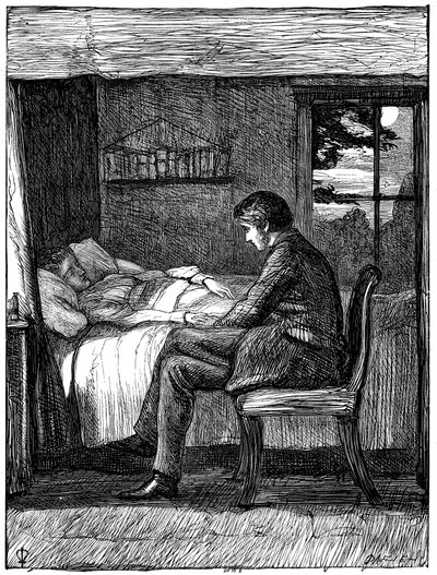 Ilustrace k básni Poslední slova od Owena Mereditha, 1860. od John Everett Millais