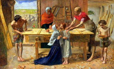 Ježíš v domě svých rodičů (truhlářská dílna) od John Everett Millais