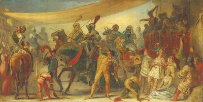 Rytíři se připravují na turnaj od John Everett Millais