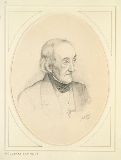 Portrét Williama Bennetta, 1850 od John Everett Millais
