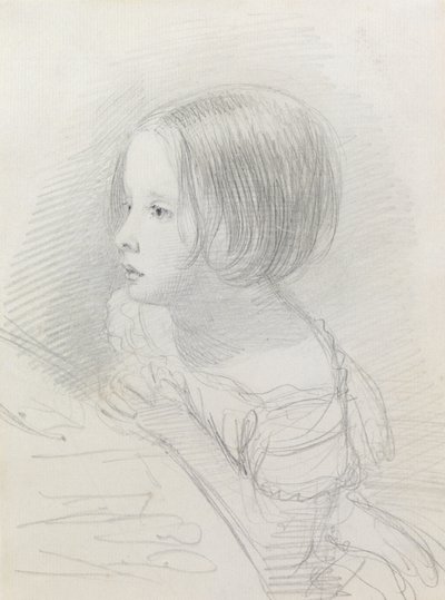 Skica dívky (tužka) od John Everett Millais