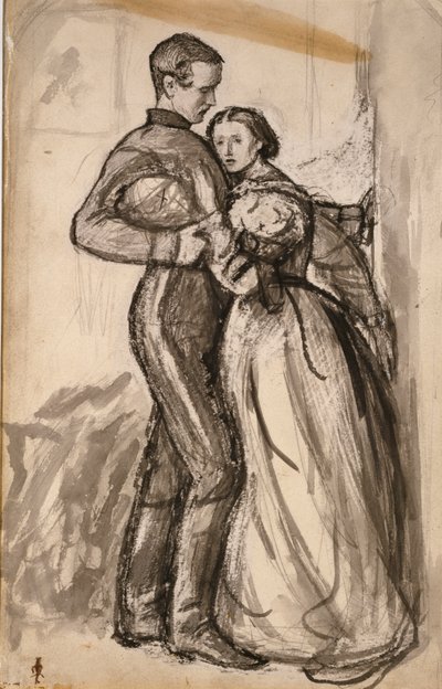 Studie pro „The Black Brunswicker“, 1859 od John Everett Millais