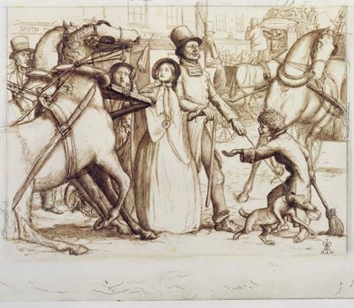 The Blind Man, 1853 (pero, inkoust, lavír a grafit na tkaném papíře) od John Everett Millais
