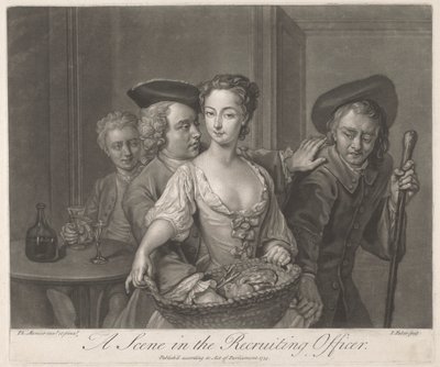 Scéna v náborovém důstojníkovi od John Faber the younger