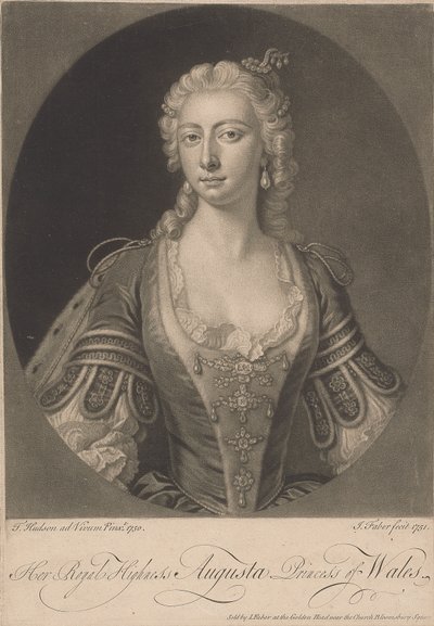 Její královská výsost Augusta princezna z Walesu, 1751 od John Faber the younger