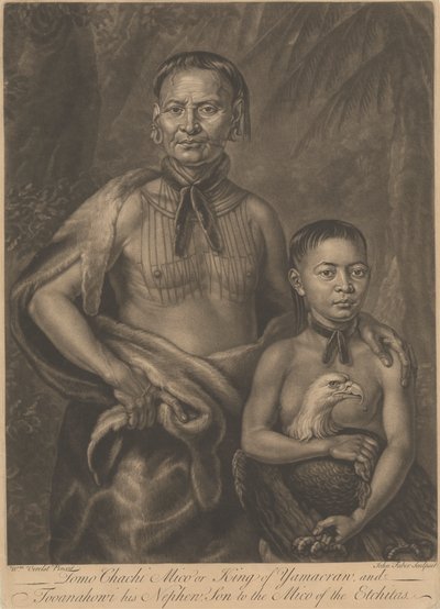 Tomo Chachi Mico, nebo král Yamacraw, a Tooanahowi [sic], jeho synovec od John Faber the younger