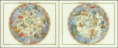 1776 - John Flamsteed - Hemisphere Austral et Hemisphere Boreal od John Flamsteed