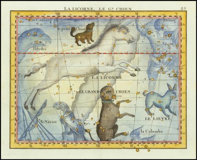 1776 - John Flamsteed - La Licorne, Le Grand Chien (Monoceros  Canis Major) od John Flamsteed