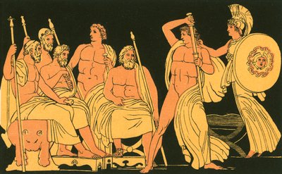 Athéna potlačující zuřivost Achilla od John Flaxman