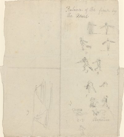 Čísla znázorňující rovnováhu a perspektivu [recto] od John Flaxman