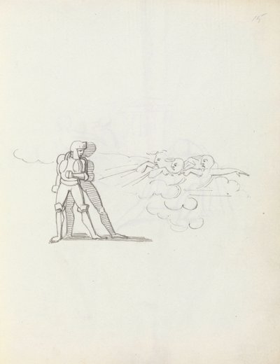 John Philip Kemble jako Hamlet, 1783 (pero, tuš a wash na papíře) od John Flaxman