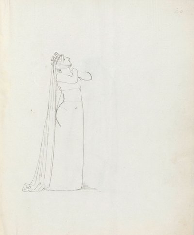 Paní Siddons jako Constance, 1783 (pero, inkoust a mytí na papíře) od John Flaxman