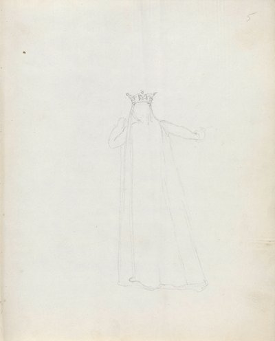 Mrs Siddons jako Constance, 1783 (pero, inkoust a mytí na papíře) od John Flaxman