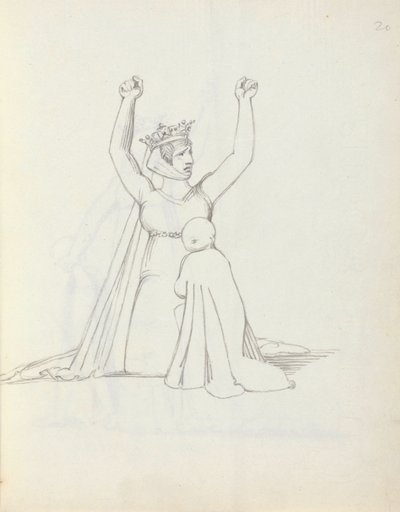 Paní Siddonsová jako Constance, 1783 (pero, tuš a wash na papíře) od John Flaxman