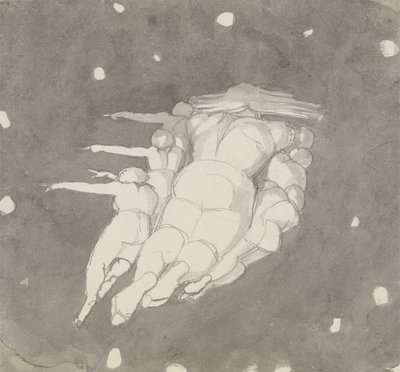 The Creation of the Heavens, cca 1790 (pero a inkoust s mytím na papíře) od John Flaxman