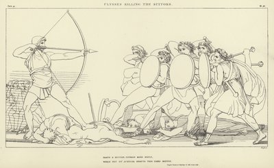 Ulysses zabíjí nápadníky od John Flaxman