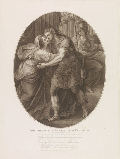 Setkání Odyssea a Penelope, vyryté Francescem Bartolozzim od John Francis Rigaud
