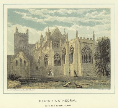 Exeterská katedrála z biskupské zahrady od John Francis Salmon