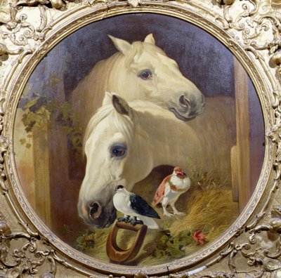 Koně u dveří stáje od John Frederick Herring Snr